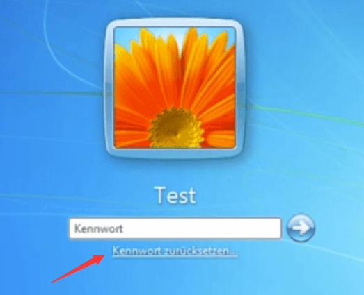 Windows 7 Anmeldebildschirm Klick Passwort zurücksetzen