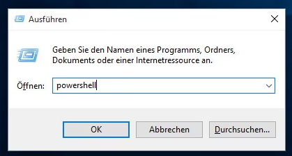 Geben Sie Powershell ein