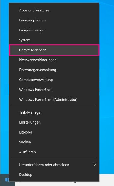 Startmenü Gerätemanager