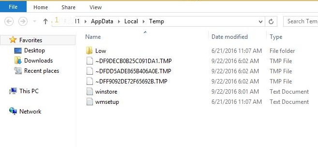 temporäre Dateien in Windows