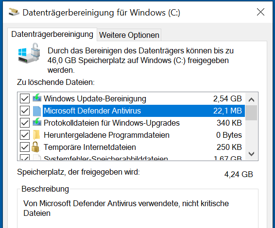 temporäre Dateien löschen