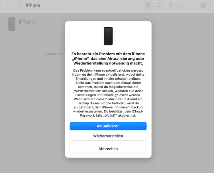 iPhone in iTunes wiederherstellen 1
