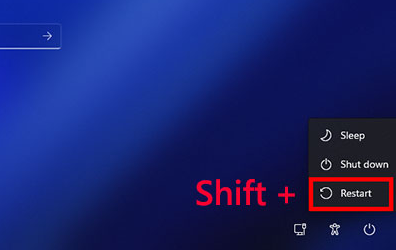 Windows-Neustart plus Umschalttaste(Shift)