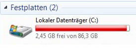 Die Festplatte ist voll