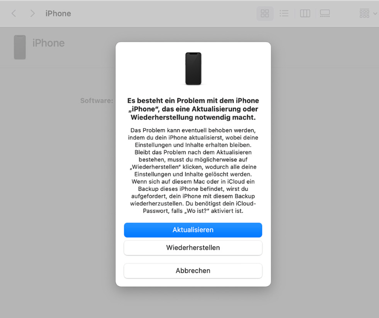 iPhone in iTunes wiederherstellen