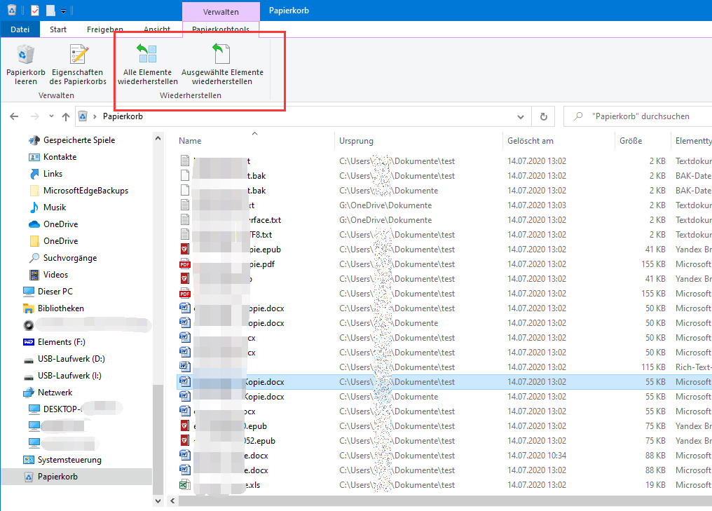 Dateien aus dem Windows-Papierkorb wiederherstellen