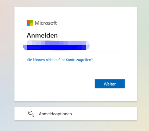 Microsoft-Konto/Outlook-Anmeldedialog