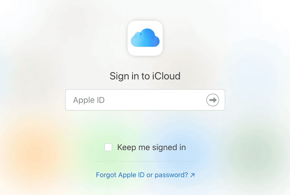 Melden Sie sich bei iCloud an