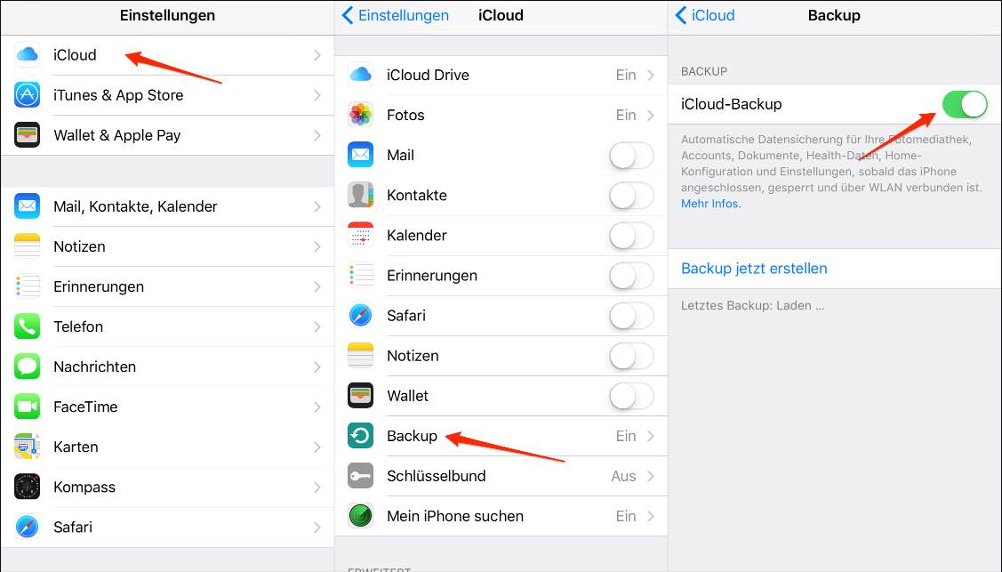 iCloud-Sicherung auf dem iPhone