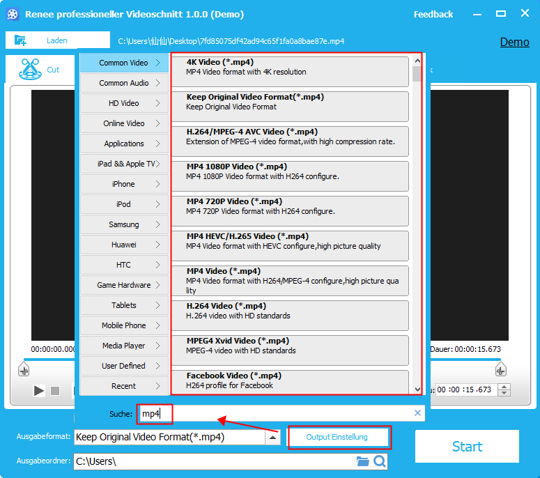 Video Editor M4v in MP4 umwandeln