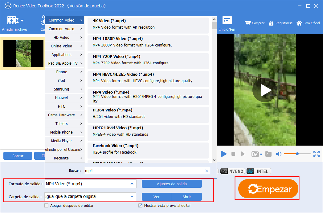 MP4-Video ausgeben und speichern