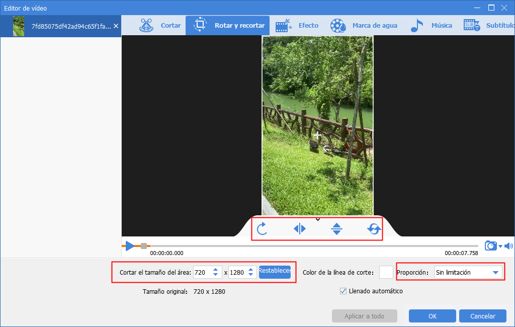 Drehen und Zuschneiden mit Renee Video Editor Pro