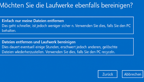 Dateien entfernen und Laufwerke bereinigen
