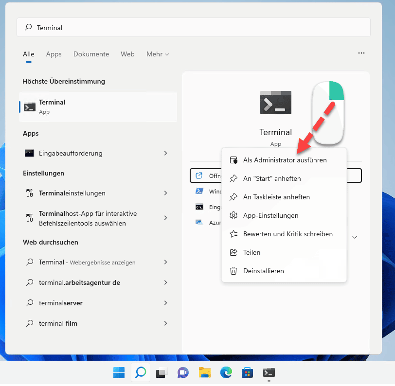 Windows 11, cmd als Administrator ausführen