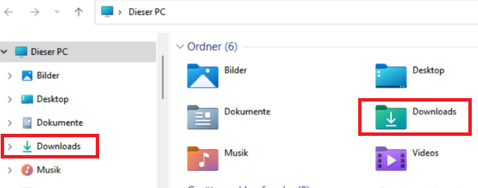 Download-Ordner in Windows 11 öffnen