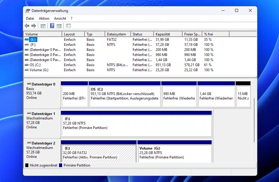 Festplatten-Manager überprüfen