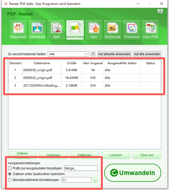 PDFs zusammenführen